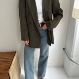 Green double breasted blazer