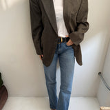 Houndstooth and plaid contrasted blazer