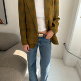 Checkered yellow retro blazer