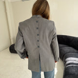 Pale grey button back blazer