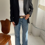 Contrasted blazer in Navy and grey checkered (Express shipping)