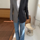 Contrasted blazer in Navy pinstriped and solid grey (Express shipping)