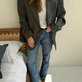 Dusty blue contrasted blazer