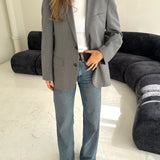 Pale grey button back blazer