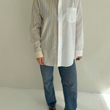 Contrasted shirt in yellow and white