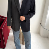Contrasted blazer in navy and charcoal  (Express shipping)