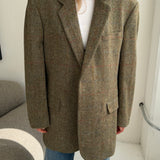 Green checkered wool blazer