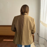 Contrasted blazer in checkered and brown plaid (Express shipping)