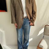 Two toned blazer in pale brown tones