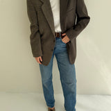 Houndstooth and plaid contrasted blazers