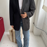 Contrasted blazer in grey and dark grey (Express shipping)