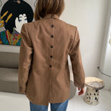 Terracota brown button back blazer