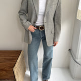 Beautiful grey herringbone blazer with stunning back details