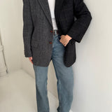 Grey tweed contrasted blazer