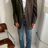 Contrasted blazer in green tones