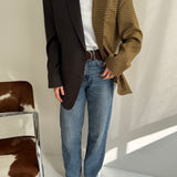 Contrasted blazer in brown tones