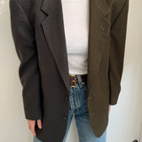 Green speckered contrasted toned blazer