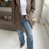 Blazer in speckered brown with suede patches