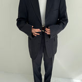 Dark blue pinstriped suit Dior suit