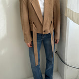 Belted blazer in camel