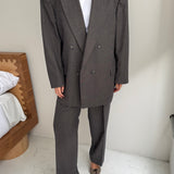 Double breasted grey suit