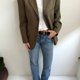 Green solid and speckered contrasted blazer