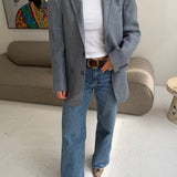 Stunning blue herringbone blazer