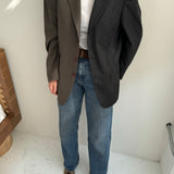 Stunning grey pinstriped and greige two toned blazer
