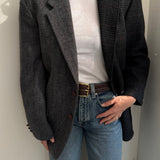 Grey tweed contrasted blazer