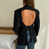 Stunning adjustable open back blazer