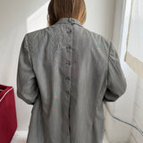 Button back blazer in Grey textured