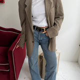 Beige textured Blazer