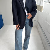 Contrasted blazer in Navy and blue houndstooth  (Express shipping)