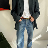 Emerald green button back blazer