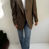 Contrasted blazer in pale browns