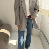 Structured grey wool blazer