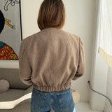 Speckered beige bomber jacket