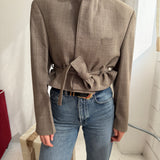 Belted blazer in Beige