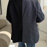 Contrasted blazer in blue pinstriped and speckered (Express shipping)