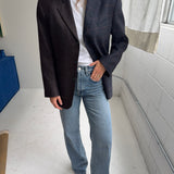 Contrasted blazer in Brown checkered and blue checkered (Express shipping)
