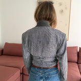 Belted blazer in Black and white speckered