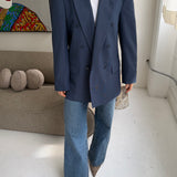 Blue double breasted blazer