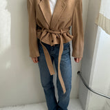 Belted blazer in camel