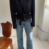 Belted blazer in Navy