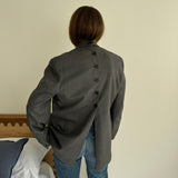 Grey button back blazer