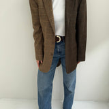 Houndstooth and plaid contrasted blazer