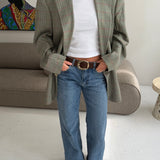 Stunning herringbone blazer with colourful stripes