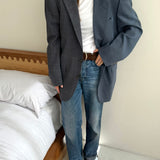 Stunning pale blue contrasted blazer