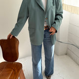 Stunning blazer in light blue cashmere and wool mix