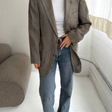 Checkered cashmere and wool piece